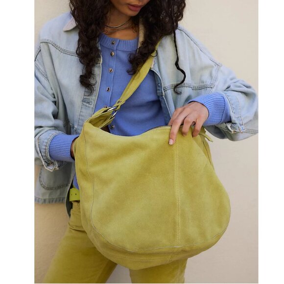 Roma Suede Tote Bag Color: Apple Green - Picture 3 of 4